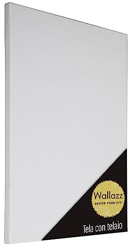 Wallazz Tele per Dipingere Bianca 100% Cotone, Pronte All'Uso su Telaio in Legno di Pino - Set di Tele Bianco Pittura Acrilica, Olio e Acquerello - Per Artisti e Principianti - 80x120cm