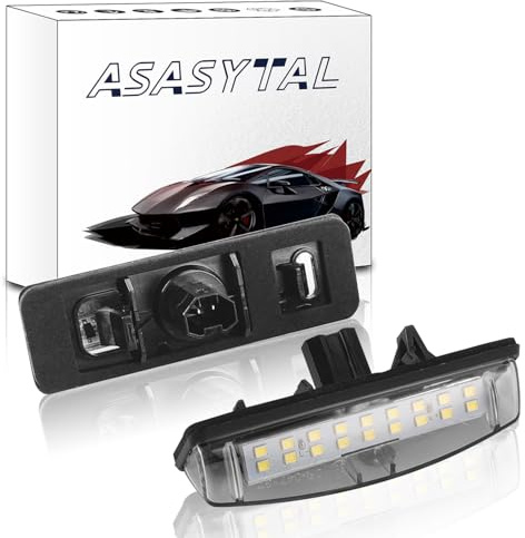 Asasytal License Plate Light Clear Lens 6000K Diamond White Lamp Assembly Direct Fit Replacement Lamp Compatible with Toyota Lexus IS200/300 LS430 GS300/430/400 ES300/330 RX300/330/350, 2 Pcs