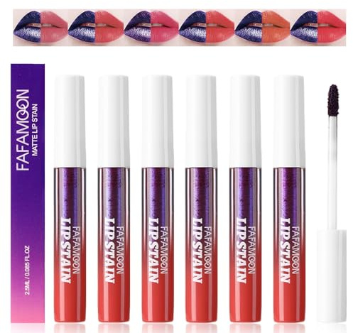 Yibaby - Lot de 3 crayons à lèvres amovibles - Marron mat - Tatouage fortement pigmenté - Rouge à lèvres longue durée - 6 couleurs - 2,5 ml/unité