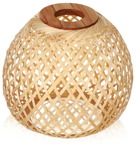 SEWOART Bambus Lampenschirm Gewebter Lampenschatten Rattan Lampenabdeckung Ersatzlampenschirm Für Deckenlampen Und Pendelleuchten Weiches Licht Für Wohnzimmer Esszimmer Schlafzimmer