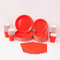 MestectPET 56 Pezzi Stoviglie per Feste Rosso, Piatto Tazze e Tovaglioli di Carta per 16 Ospiti, Set di Stoviglie per Compleanno Matrimonio Baby Shower Decorazioni per Tavola