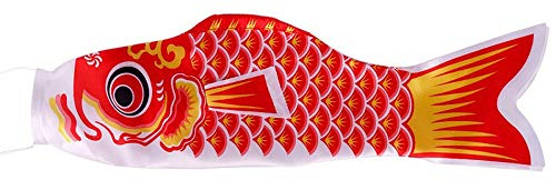 Japanese Carp Windsock Koinobori Flag 40/70/100CM Carp Flag Kite Multicolor Japanese Decorations Wind Sock Streamer Fish Flag Kite(100cm red)