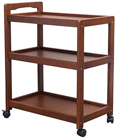 Carrito multifunción con Ruedas para Cocina, Carrito portátil de Reciclaje, de Madera Maciza, para Bar, vinoteca, Comedor, Color Blanco