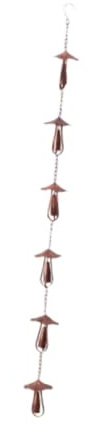 Gralara Regenkette aus Metall, Wohndeko für Fallrohre, 130 cm Länge, Regenwasserfänger für Pavillons, Markisen, Garten, Balkon, Dächer