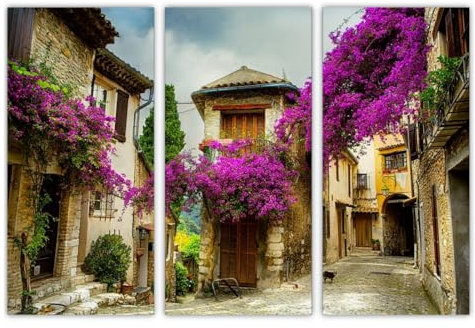 AREDE Set di 3 Stampe da Parete Quadri Moderni Decorazioni da Muro per Casa Soggiorno Camera da Letto e Cucina Provenza| 90 x 60 cm | Pronto da appendere