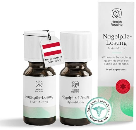 Health Routine Myko-Matrix soluzione antimicotica per unghie — dispositivo medico certificato CE per unghie danneggiate — trattamento con olio di tea tree e oli essenziali naturali — 2 Pack