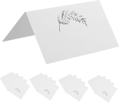 HIAKDOFT 50piezas Folleto Del Asiento Para Bodas Tarjetas Nombres De Lugar Tarjetas Plegables De Verdes Para Mesa De Invitados Para Banquetes y Recepciones De Boda