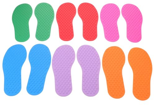 Milisten 6 Pares Marcadores de Suelo Antideslizantes Forma para Almohadillas de Equilibrio de Goma Sensibles Marcadores de Puntos Coloridos para Alfombras Aula al Aire y Entrenamiento de