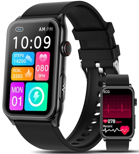 2026 Smartwatch Herren Damen EKG/ΒΙυtｚυcker/BMI/HRV/Harnsäure/ΒΙutdruck,1,57Gesundheitsuhr mit Telefonfunktion 24H Pulsuhr SpO2 Schlaf/Apnoe-Monitor Fitnessuhr Schrittzähler,Smartband für iOS Android
