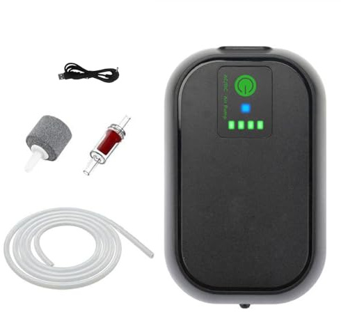 Bait Aerator - Rechargeable Fishing Air Pump, Portable Battery Powered Aerator Pump, Submersible Oxygen Bubbler System | Bait Bucket Oxygenator For Fishing Boat Kayak Aquarium Tank