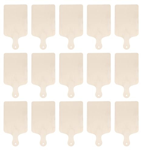 Lurrose Tabla de Cortar de Madera sin Terminar 30x16 Cm 15 Piezas, Paleta Rectangular para Manualidades y Cocina, Bandeja para Servir Pan y Queso, Adecuado para Bricolaje y