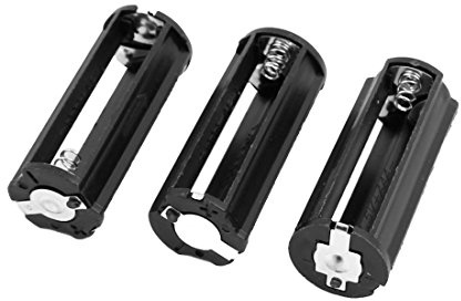sourcing map 3 Pcs Batteriehalter Aufbewahrung Gehäuse Box Schwarz DE | 3 x 1,5V AAA Runde
