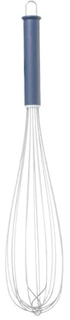HENDI Frusta da cucina con manico ergonomico in polipropilene nero e verde, frusta francese a mano in acciaio inox con spessore di 2mm, lunghezza totale 465mm