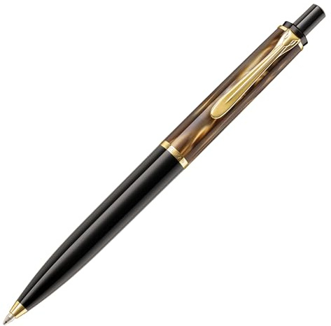 Pelikan Kugelschreiber Classic 200, Braun-Marmoriert, hochwertiger Druckkugelschreiber im Geschenk-Etui, 808972