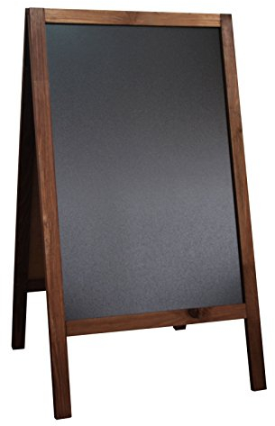 Aufsteller Kreidetafel Kundenstopper beidseitig aus Holz 118 x 61 cm