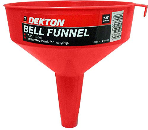 Dekton 7 1/2 Funnel | Straight Spout for Easy & Precise Pouring | Perfect for Transferring Liquids in the Garage or Car | Ideal for Fuel, Oil, and Fluid Refills | Durable, Easy-to-Use Design