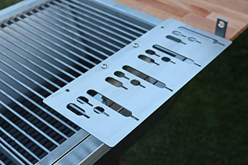 Kirschner Metallbau Spießhalter Steckerlfisch Grillaufsatz Fisch Halter Fischgrill VA Holzkohlegrill Gasgrill (Set 1 Montage an Grillrosten)