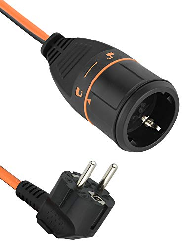 Electraline 01731 Cable Alargador 20M 3G1.5 con Toma de Corriente Electralock Equipado con un Mecanismo de Bloqueo que Evita la Desconexión Accidental del Enchufe