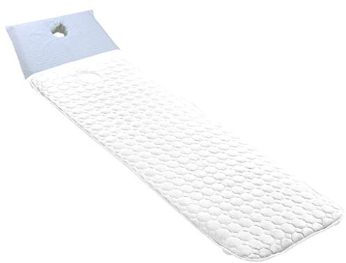 Tenlacum Matelas épais pour table de massage avec trou pour le visage - Housse en tissu éponge pour spa et sauna - Blanc