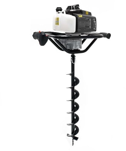 Wiltec Mototrivella a Benzina, Motore a 2 Tempi di 3 CV 63,3 CCM, con Punta elicoidale Ø100mm