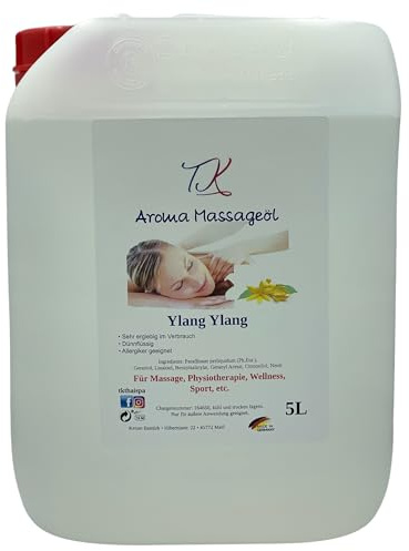 5L Aroma Massageöl - Ylang Ylang für Massage, Physiotherapie, Wellness, Sport uvm., Artzneimittel Qualität