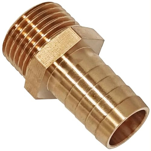 MegaHaustechnik Schlauchtülle außen 19mm, Außengewinde 3/4 Zoll, Messing | Trinkwasser geeignet, Tülle-Außendurchmesser 19mm für 3/4“ Schlauch, 3/4“ AG, Anschluß Stück Adapter
