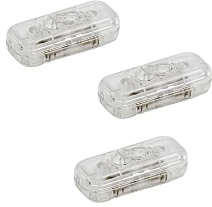 HALOTEC Pack 3 interruttore unipolari passo per lampada da tavolo colore trasparente design elegante | Facile da montare | 2A| 250 V | Accensione e spegnimento del bilanciere
