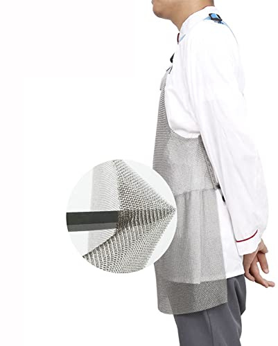 Tablier résistant aux coupures en Cotte de Mailles en Acier Inoxydable, Anti-Coup de Boucher de Chef, bavette de Travail de sécurité for la Protection du Corps