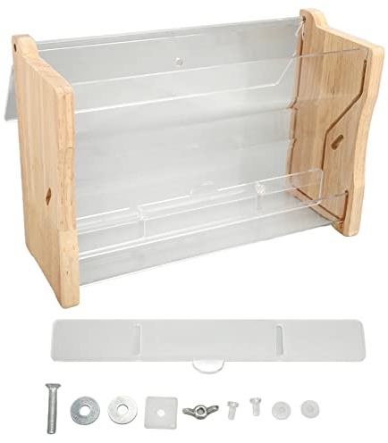 Acryl-Vogelfutterstation, großer transparenter Sichtbehälter mit abnehmbarem Tablett für Wellensittiche, Nymphensittiche, Wachteln (M)