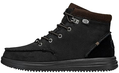 Hey Dude Bradley Leather Fashion Bottines pour homme, Noir, 37 EU