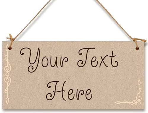 Personalised Hanging Plaque Your Custom Text Kraft Vintage Decorative Wooden Door Wall Sign Home Decor Add Any Message