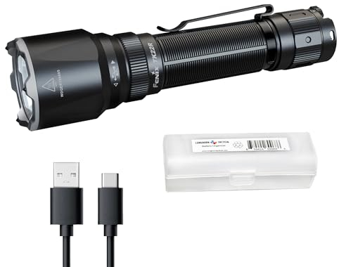 Fenix TK22R Linterna táctica, 3200 lúmenes USB-C recargable, 525 yardas de largo, alta potencia súper brillante con organizador Lumentac