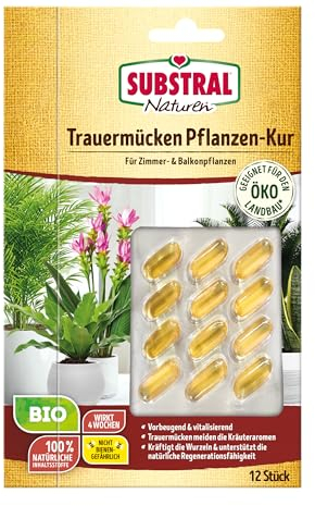 Substral Naturen Trauermückenfreie Pflanzen-Kur, 12 Stk - Mit Ätherischen Ölen & Bioaktiven Stoffen, Für Starke Pflanzen & Erde