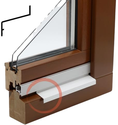 Wasserschenkel Wetterschenkel Fenster Alu Schutz Leiste Wasserablaufleiste Z (Weiß RAL 9016, 100 cm)