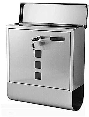 JDSHFEN Boîte aux Lettres en Acier Inoxydable 304, boîte aux Lettres brossée Double Face avec fenêtre Visible, boîte de dépôt Poids 3kg, boîte à Colis Plus sûre