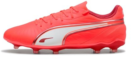 PUMA King Match FG/AG, Unisex Fussballschuh, Glowing RED-PUMA White-RED FIRE,