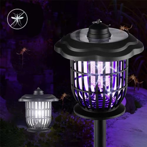 YZYOE Lampe solaire LED d'extérieur anti-moustiques, rechargeable blanc et ultraviolet, lampe anti-moustiques, lampe anti-moustiques, lampe multifonction pour tuer les moustiques et les insectes.