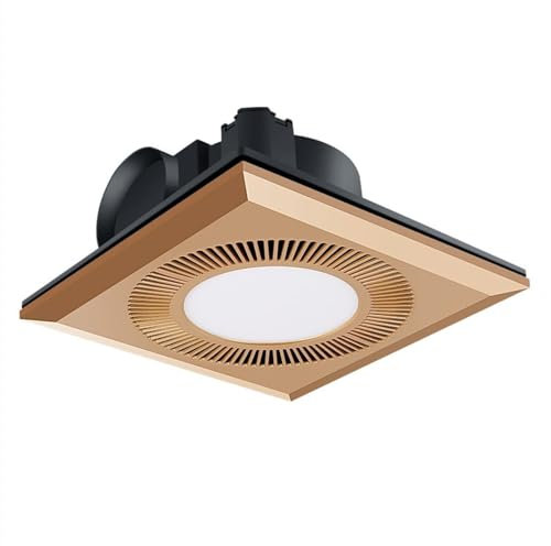 Ventiladores de baño Extractor de ventana de techo de 10 pulgadas con luz, combinación de ventilador de ventilación silencioso cuadrado LED for baño/ducha/baño/hogar/oficina ventilador extractor de te