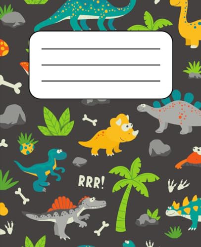 Dinosaurs Composition Lined Notebook: 100 blank wide lined pages