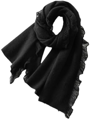 Herren Kaschmir-Schal, lässiger Schal, Schwarz , One size