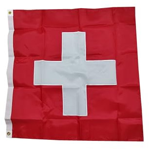 Stormflag Flagge der Schweiz, 90 x 90 cm, 210D Nylon, 210 g/m², mit Leinenkopf und Doppelnähten