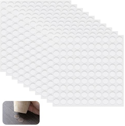 JJZGPP 1000 Stück Doppelseitige Klebepunkte, Rund Transparente Klebende Aufkleber, Abnehmbare Klebepaste Punkt Aufkleber für Ballon, Festival-Dekoration, DIY Basteln, Papier, Glas, Metall(10mm)