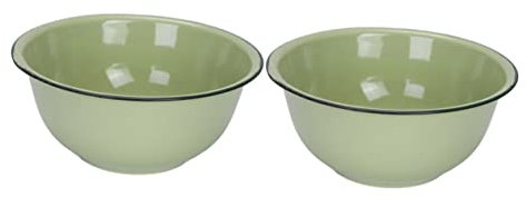 MAGICLULU Cuenco Esmaltado Vintage Palangana De Cocina Antigua Sopera 2 Recipientes Para Frutas y Verduras