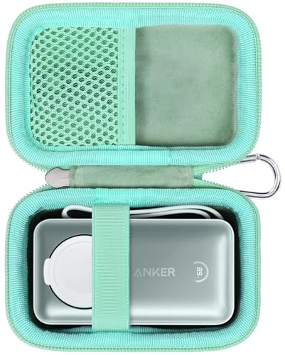 Khanka Estuche rígido de Repuesto para Cargador portátil MagGo de Anker para Apple Watch de 10 000 mAh, Funda de Viaje para Almacenamiento de batería de 35 W máx. de Anker, Verde (Solo Estuche)