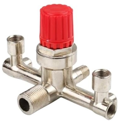 Double Outlet Tube Alloy Air Compressor Switch Pressure Regulator Valve Fitting Part Accessories