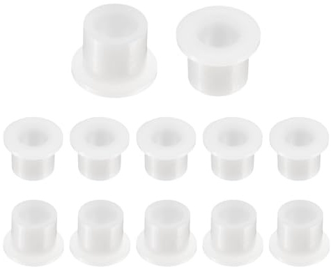 QUARKZMAN 12pz Cuscinetti a Manica Flangiati Boccole in Plastica ID 12.2mm x OD 17mm x Lunghezza 16mm Boccole in Nylon, Bianco