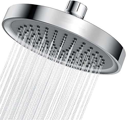 Regenduschkopf, 6 Zoll, Regenduschkopf, ABS, druckverstärkender Fester Duschkopf, Silikondüsen, leicht zu reinigen und zu installieren, Wasserfall, Ganzkörperab
