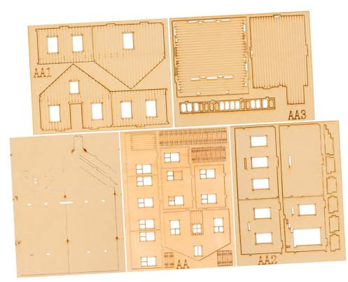 HAMPPLIES Puzzle-holzmodell Arbeitsschuppen Hausmodell Europäische Ländliche Dekoration Wahrzeichen Wargaming-gelände O Skalierte Gebäude Modellbausätze Für Erwachsene Hölzern Golden