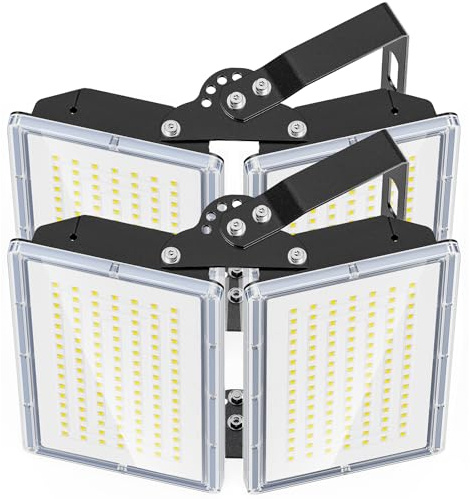 TOPAUBUB 200W LED Strahler Fluter Außen 20000LM 2 Stücke, LED Scheinwerfer 6500K Kaltweiß IP66 Wasserdicht für Garten/Lager/Hofbeleuchtung