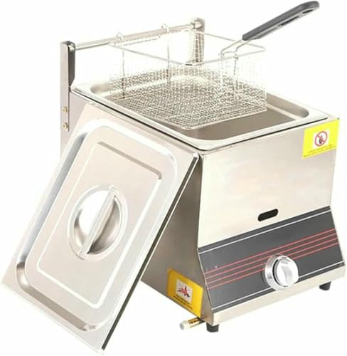 HOTAPEPU Friseur À Gaz Professionnel, Friseur Commercial, ChipFryer De Poulet en Acier Inoxydable 6L / 12L avec Cuissette Au Panier, pour La Cuisine De Maison du Restaurant Commercial ~/